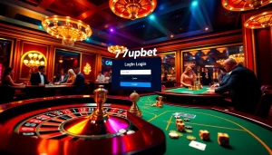 Experience the thrill of gambling with the 7upbet login interface at a luxurious casino.