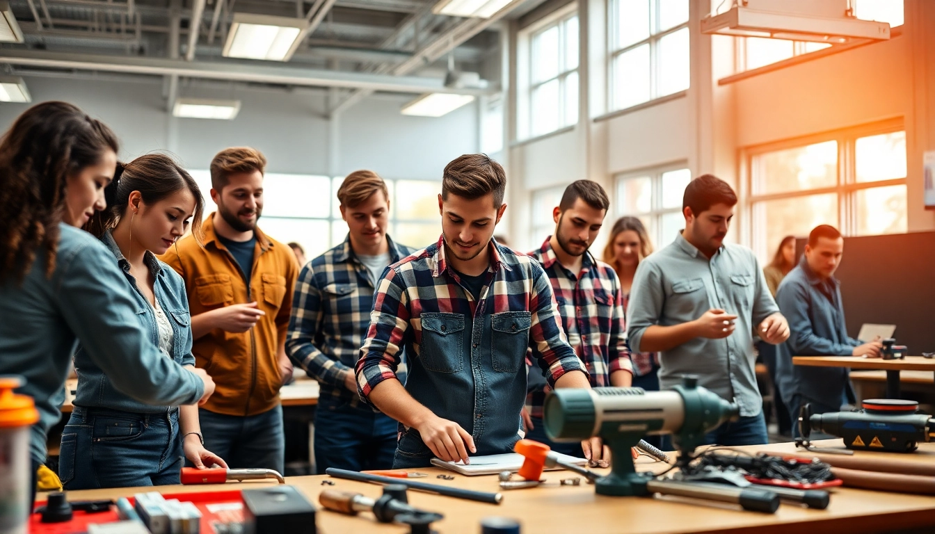 Students in a vibrant Trade School knoxville Tn classroom engaged in hands-on learning.