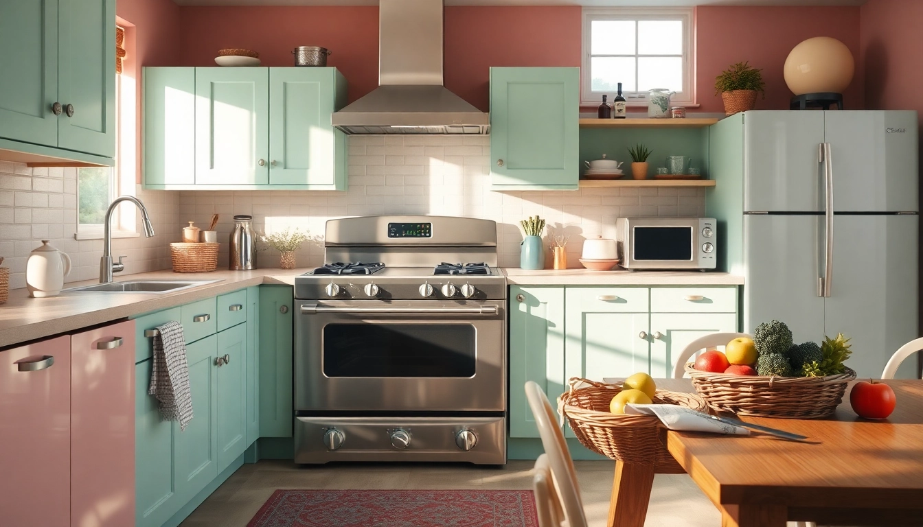 Retro Oven showcased in a cozy kitchen, reflecting warm colors and inviting atmosphere.