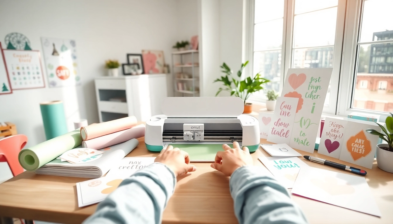 Cricut SVG crafts showcased in a vibrant and inviting workspace.