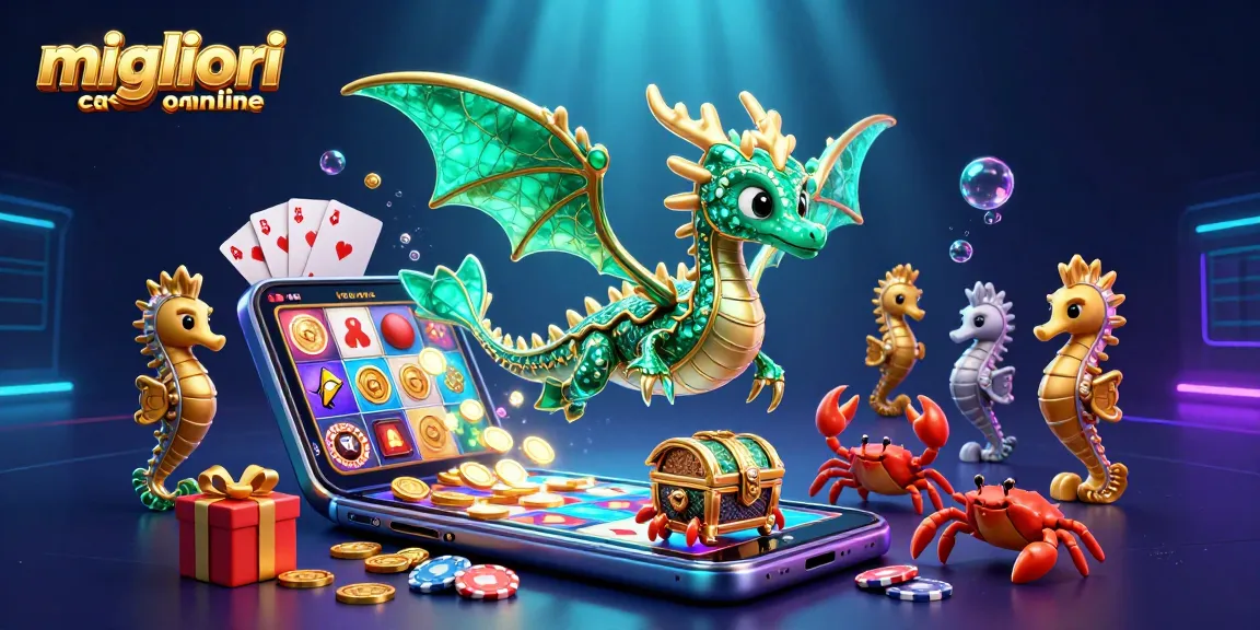Giocatori esplorano i migliori casino online con emozionanti giochi e premi in un'illustrazione di casinò digitale innovativa.